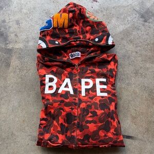 BAPE x XO We Overdose color camo shark full zip hoodie A Bathing Ape The Weekend